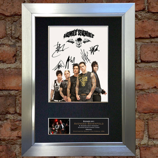 AVENGED SEVENFOLD Mounted Signed Photo Reproduction Autograph Print A4 120