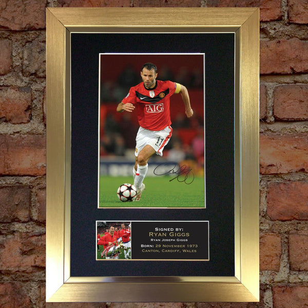 RYAN GIGGS Mounted Signed Photo Reproduction Autograph Print A4 46