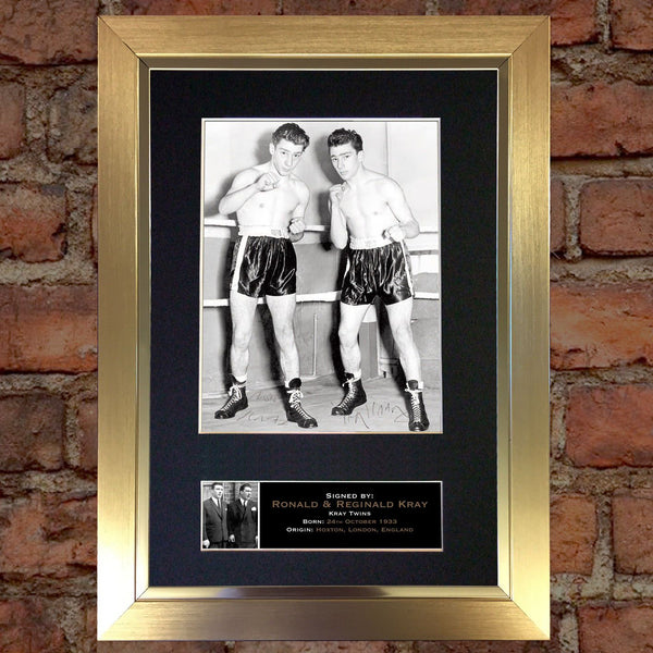 KRAY TWINS Ronnie & Reggie Signed Autograph Mounted Repro Photo PRINT A4 611