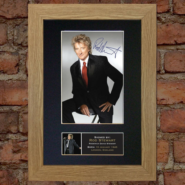 ROD STEWART Mounted Signed Photo Reproduction Autograph Print A4 60