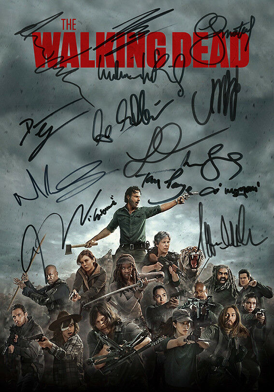 Signed walking dead poster store Good condition