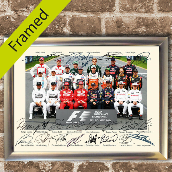 FORMULA 1 2014 Grand Prix Signed Autograph Photo Signed Repro A4 Print