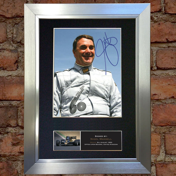 NIGEL MANSELL Signed Autograph Mounted Photo Repro A4 Print 458