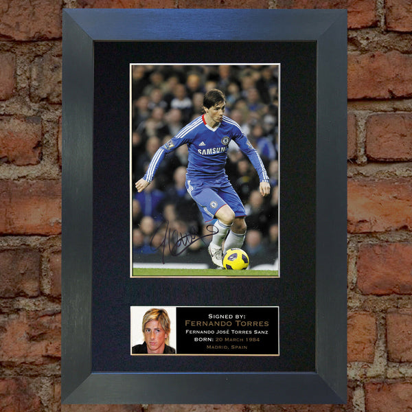 FERNANDO TORRES Chelsea Mounted Signed Photo Reproduction Autograph Print A4 37