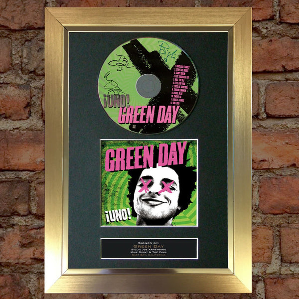 GREEN DAY Uno Album Signed CD COVER MOUNTED A4 Autograph Print 32