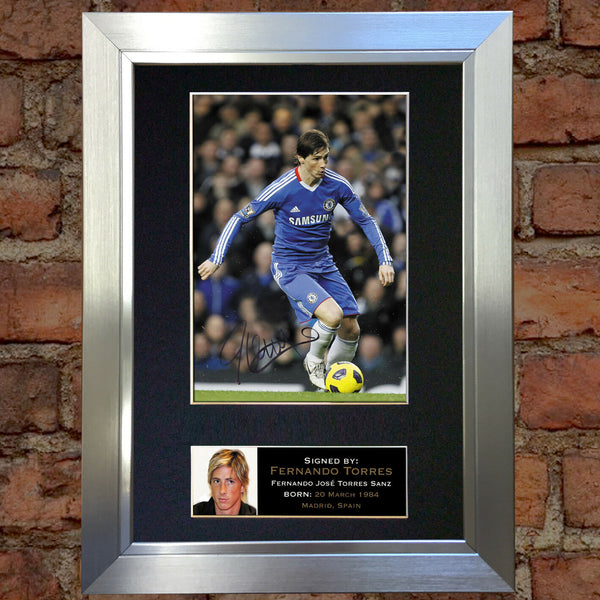 FERNANDO TORRES Chelsea Mounted Signed Photo Reproduction Autograph Print A4 37