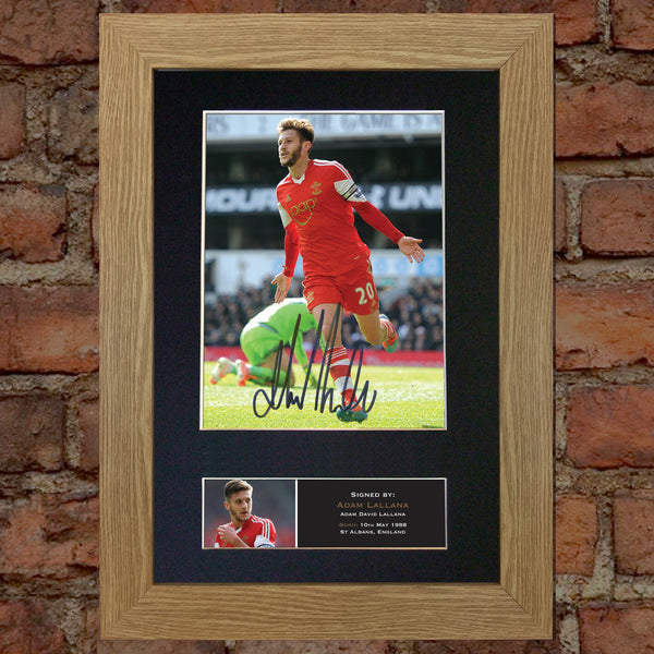 ADAM LALLANA Southampton Signed Autograph Mounted Photo RE-PRINT A4 450