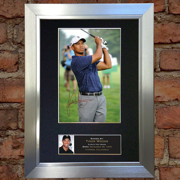 TIGER WOODS Mounted Signed Photo Reproduction Autograph Print A4 49