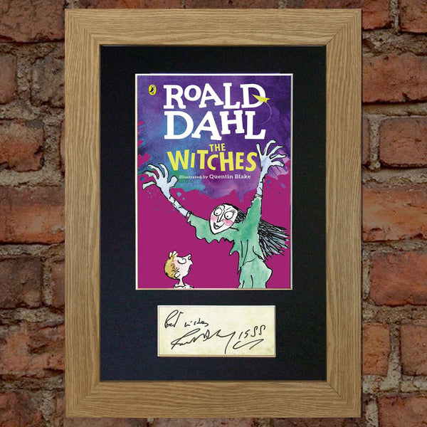 ROALD DAHL The Witches Book Cover Autograph Signed Mounted Print 686