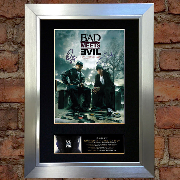 BAD MEETS EVIL eminem Mounted Signed Photo Reproduction Autograph Print A4 127