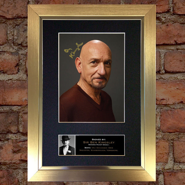 BEN KINGSLEY Mounted Signed Photo Reproduction Autograph Print A4 341