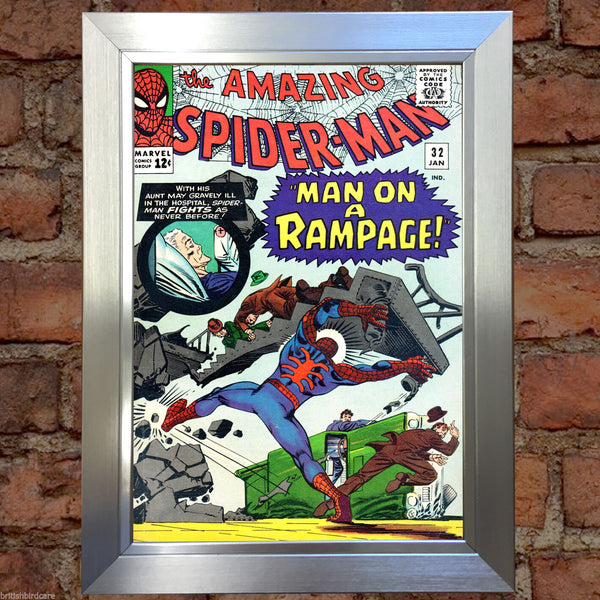 SPIDERMAN Comic Cover 32nd Edition Cover Reproduction Vintage Wall Art Print #10