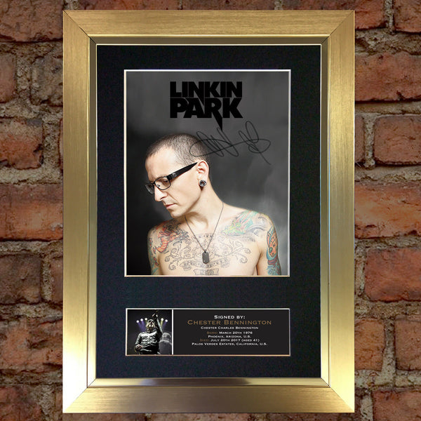 CHESTER BENNINGTON Linkin Park Autograph Mounted Signed Photo Repro Print A4 711