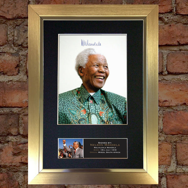 NELSON MANDELA Mounted Signed Photo Reproduction Autograph Print A4 365