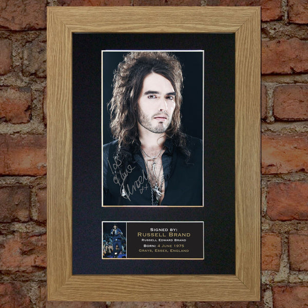 RUSSELL BRAND Mounted Signed Photo Reproduction Autograph Print A4 1