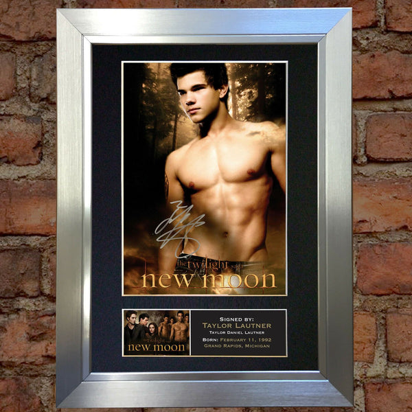 TAYLOR LAUTNER New Moon Mounted Signed Photo Reproduction Autograph Print A4 25