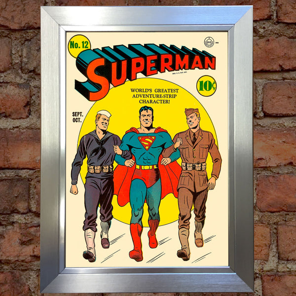 SUPERMAN Comic Cover 12th Edition Cover Reproduction Vintage Wall Art Print #27