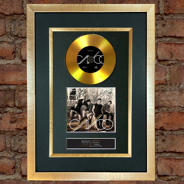 #186 CNCO Primera Cita GOLD DISC Album Signed Autograph Repro Mounted Print