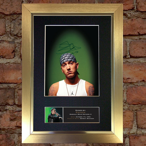 EMINEM Slim Shady Mounted Signed Photo Reproduction Autograph Print A4 69