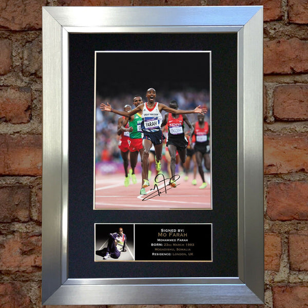 MO FARAH Mounted Signed Photo Reproduction Autograph Print A4 273