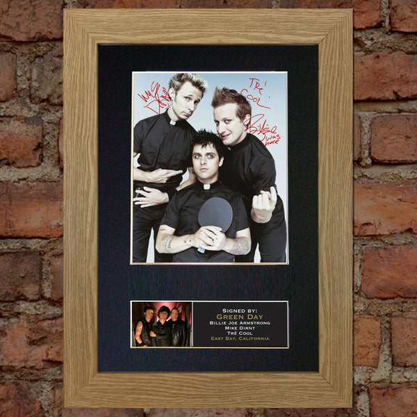 GREEN DAY No2 Mounted Signed Photo Reproduction Autograph Print A4 203