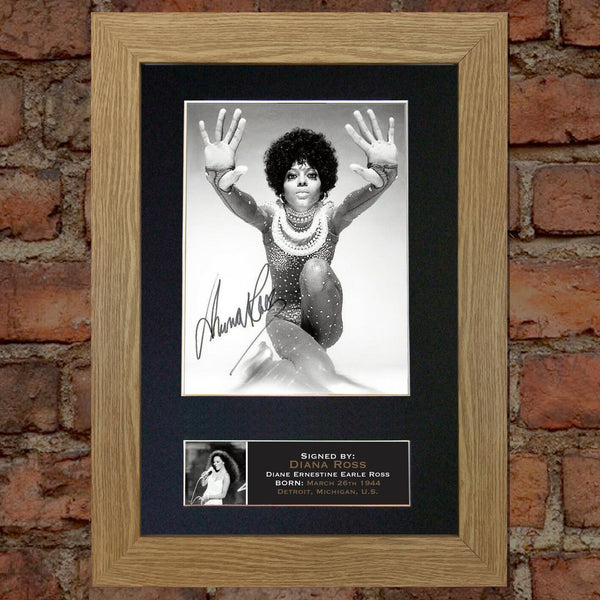 DIANA ROSS Very Rare Quality Autograph Mounted Signed Photo PRINT A4 665