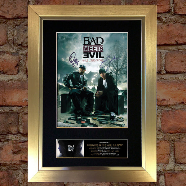 BAD MEETS EVIL eminem Mounted Signed Photo Reproduction Autograph Print A4 127