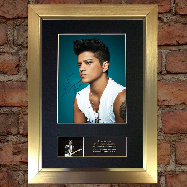 BRUNO MARS No2 Autograph Mounted Photo REPRO QUALITY PRINT A4 427