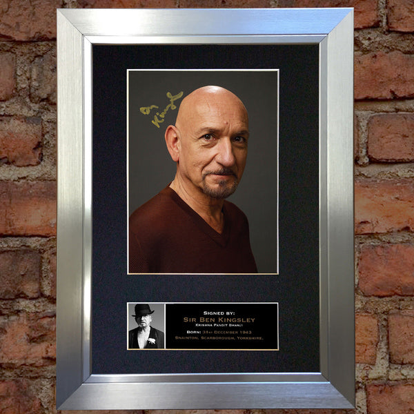 BEN KINGSLEY Mounted Signed Photo Reproduction Autograph Print A4 341