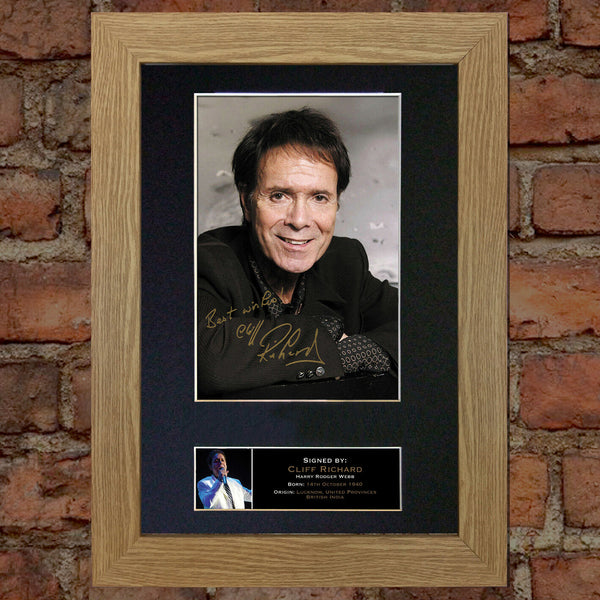 CLIFF RICHARD Mounted Signed Photo Reproduction Autograph Print A4 84