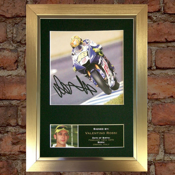 VALENTINO ROSSI Mounted Signed Photo Reproduction Autograph Print A4 33