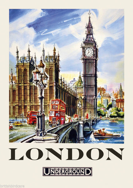 LONDON #1 VINTAGE RETRO TRAVEL Poster Nostalgic Home Art Print Wall Decor #48