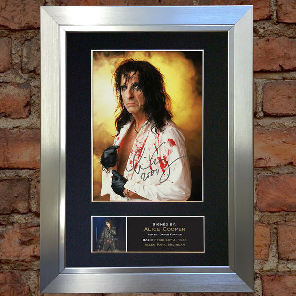 ALICE COOPER Mounted Signed Photo Reproduction Autograph Print A4 64