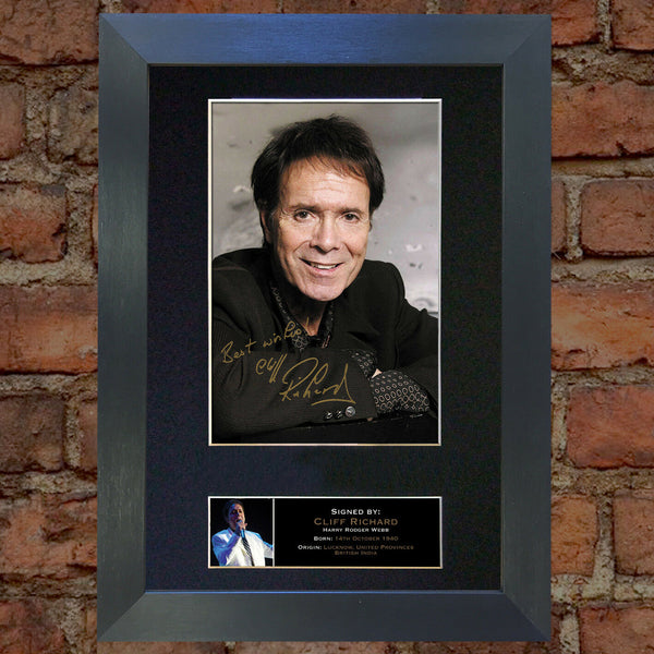 CLIFF RICHARD Mounted Signed Photo Reproduction Autograph Print A4 84