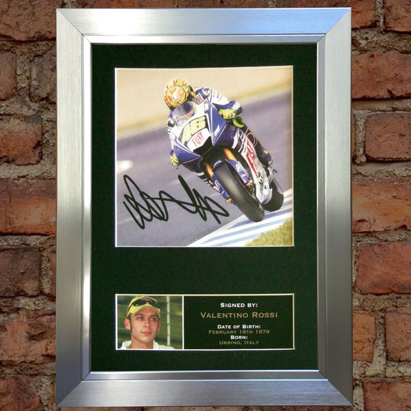 VALENTINO ROSSI Mounted Signed Photo Reproduction Autograph Print A4 33