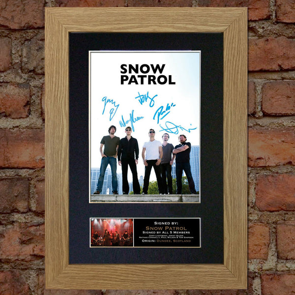 SNOW PATROL Mounted Signed Photo Reproduction Autograph Print A4 111