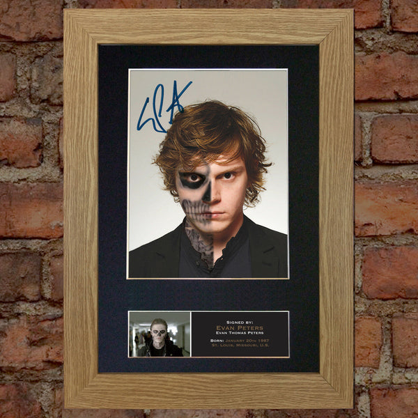 EVAN PETERS American Horror Story Signed Mounted Photo Display TV Repro A4 561