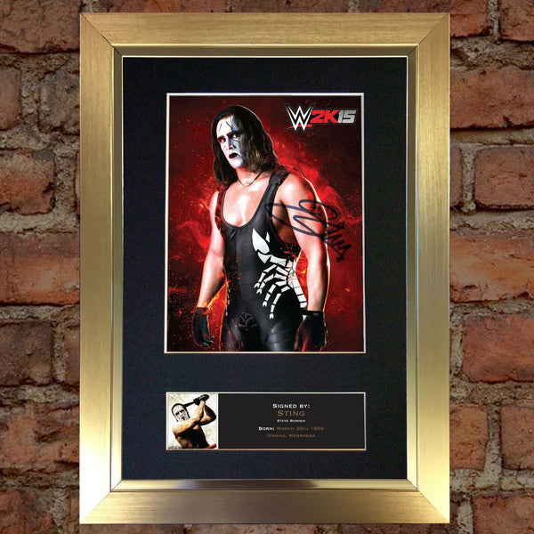 STING Steve Borden WWE Signed Autograph Mounted Photo Repro A4 Print 498