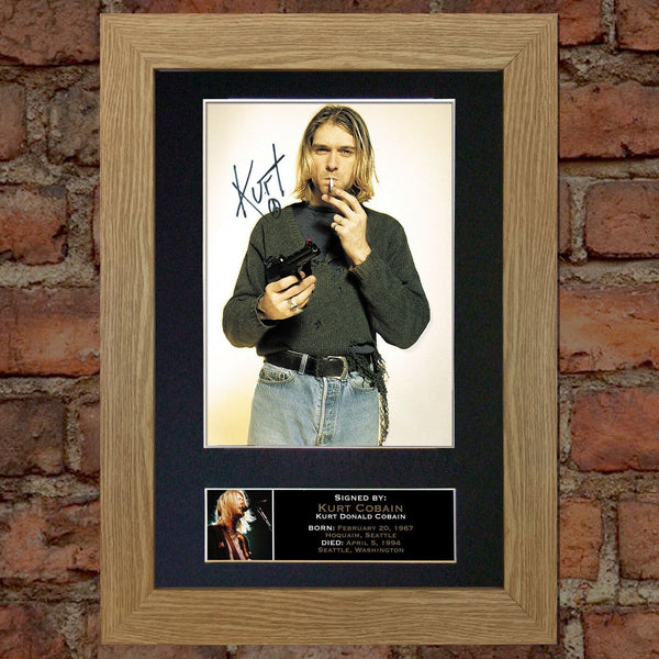 KURT COBAIN Mounted Signed Photo Reproduction Autograph Print A4 76