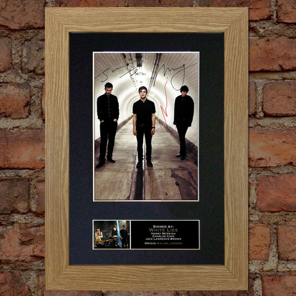 WHITE LIES Mounted Signed Photo Reproduction Autograph Print A4 114