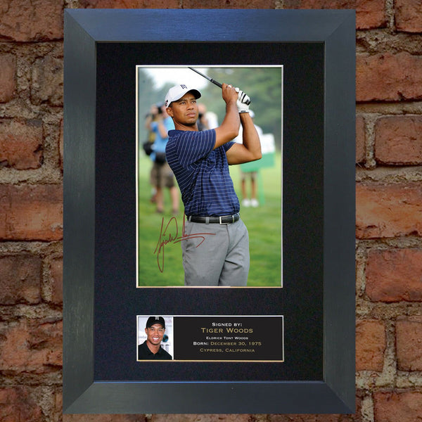 TIGER WOODS Mounted Signed Photo Reproduction Autograph Print A4 49