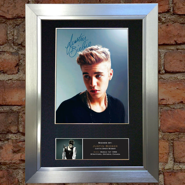 JUSTIN BIEBER No2 Signed Autograph Mounted Photo Repro A4 Print 444