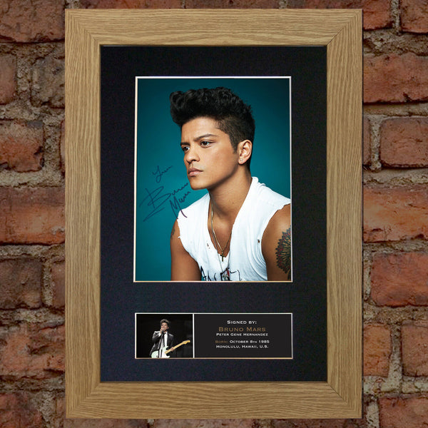 BRUNO MARS No2 Autograph Mounted Photo REPRO QUALITY PRINT A4 427