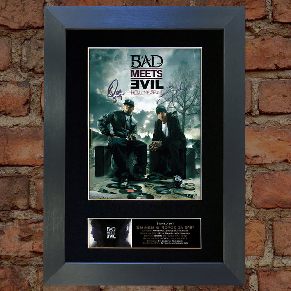 BAD MEETS EVIL eminem Mounted Signed Photo Reproduction Autograph Print A4 127