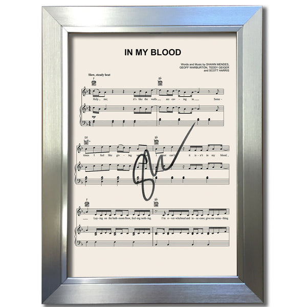 Shawn Mendes In My Blood Signed Music Sheet Album Autograph Print #805