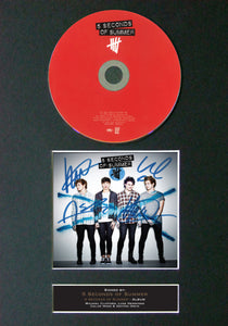 5 SECONDS OF SUMMER Signed Album COVER With Repro Cd Print A4 Autograph (44)