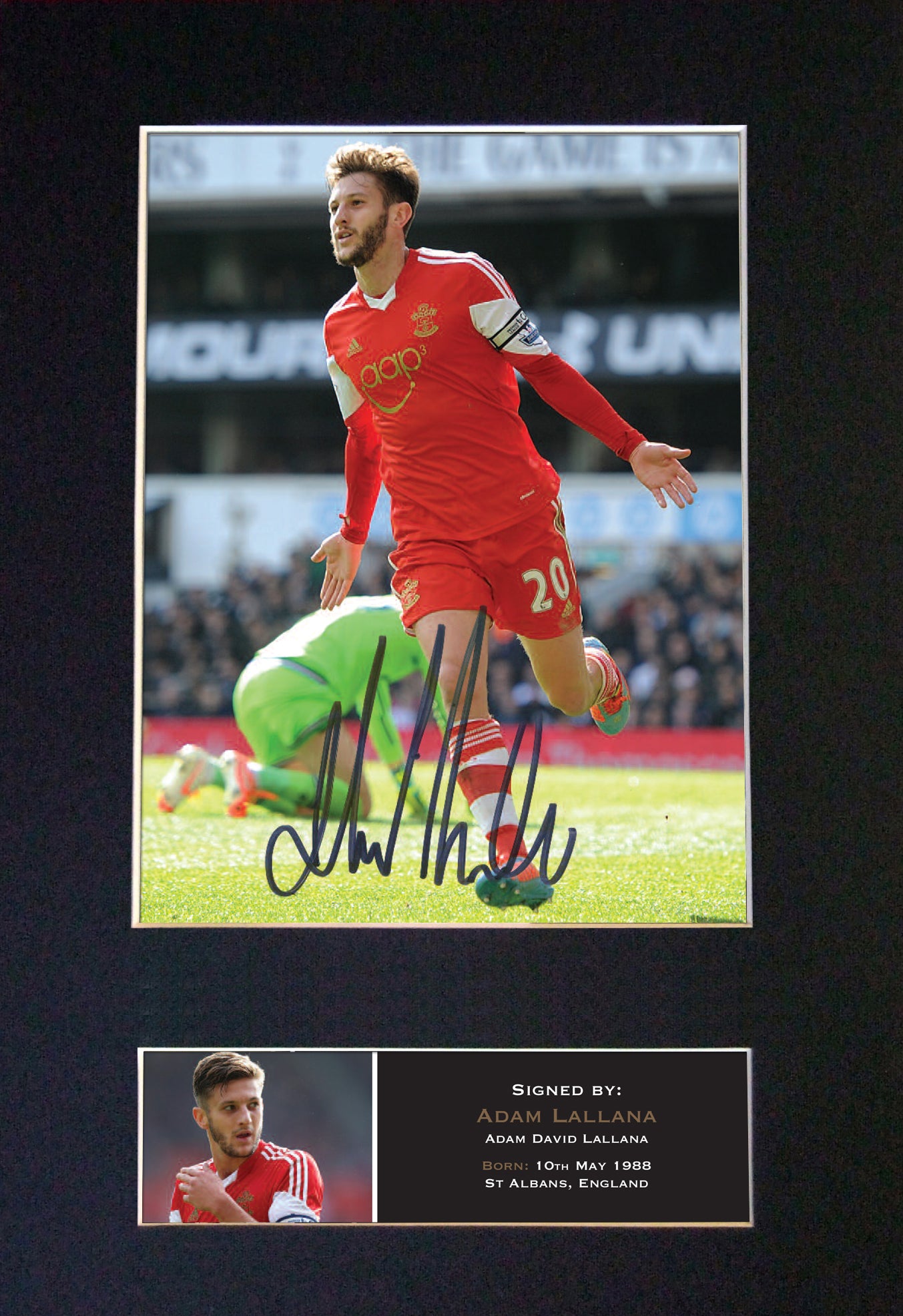 ADAM LALLANA Southampton Signed Autograph Mounted Photo RE-PRINT A4 450