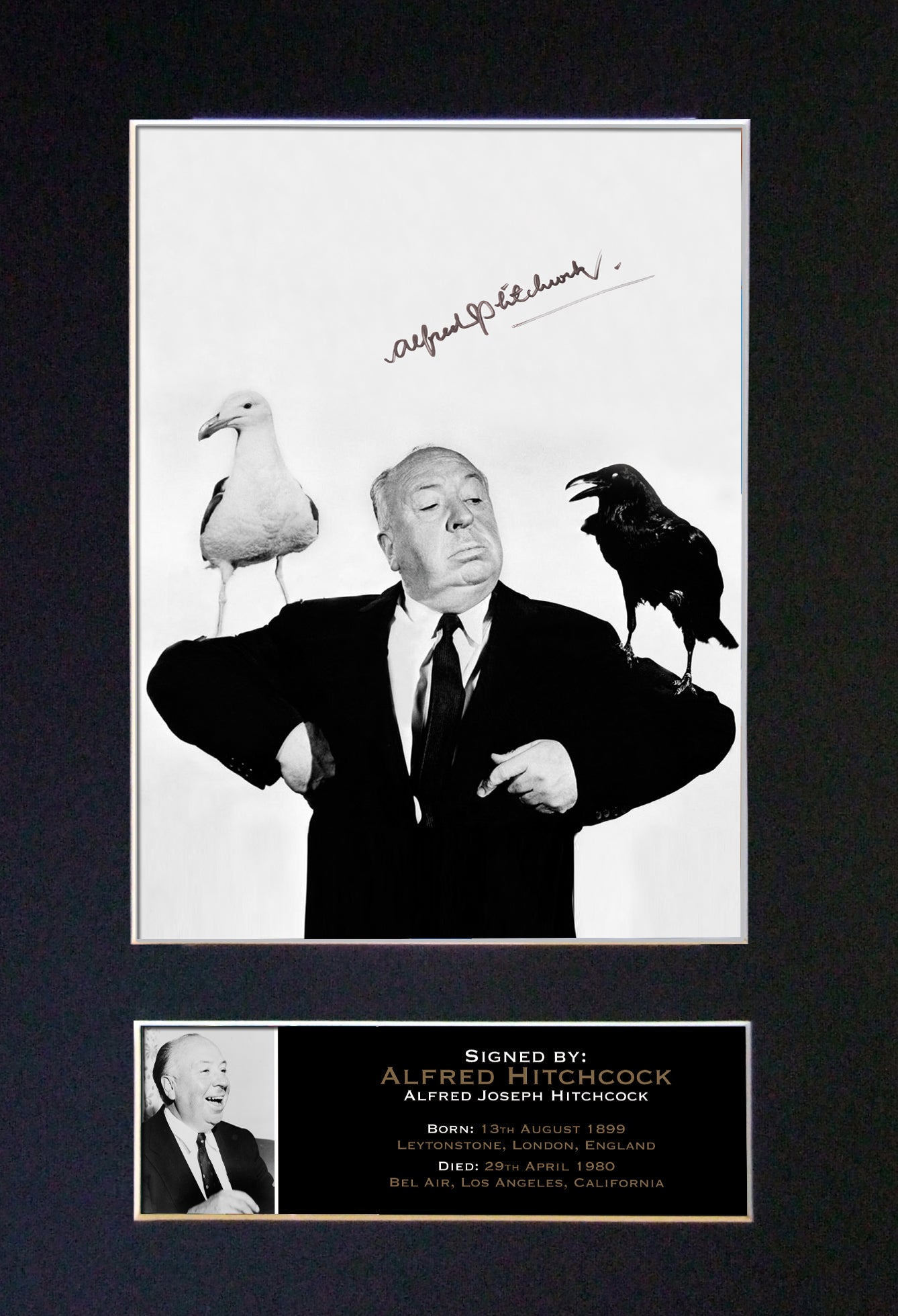 ALFRED HITCHCOCK Mounted Signed Photo Reproduction Autograph Print A4 174