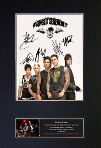 AVENGED SEVENFOLD Mounted Signed Photo Reproduction Autograph Print A4 120