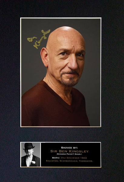 BEN KINGSLEY Mounted Signed Photo Reproduction Autograph Print A4 341